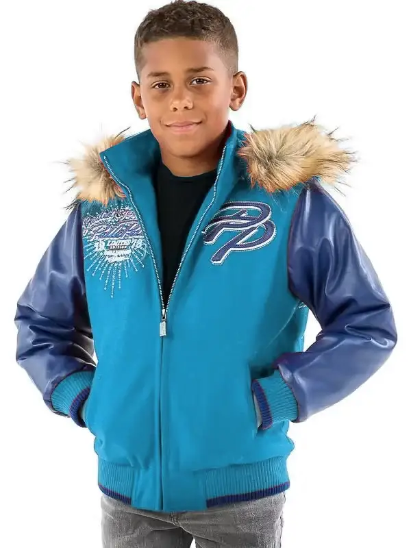 Pelle Pelle Kids Limited Edition Blue & Turquoise Jacket, pellepelle.us