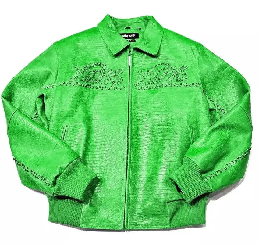 Pelle Pelle Mens Marc Buchanan Green Signature Jacket, pellepelle.us