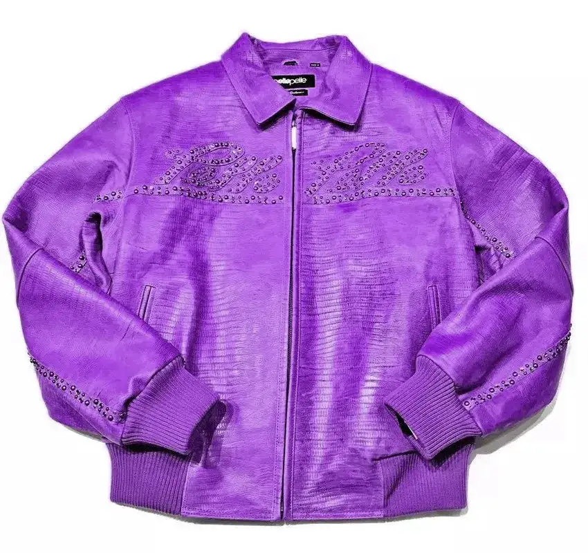 Pelle Pelle Mens Marc Buchanan Dark Purple Signature Jacket, pellepelle.us