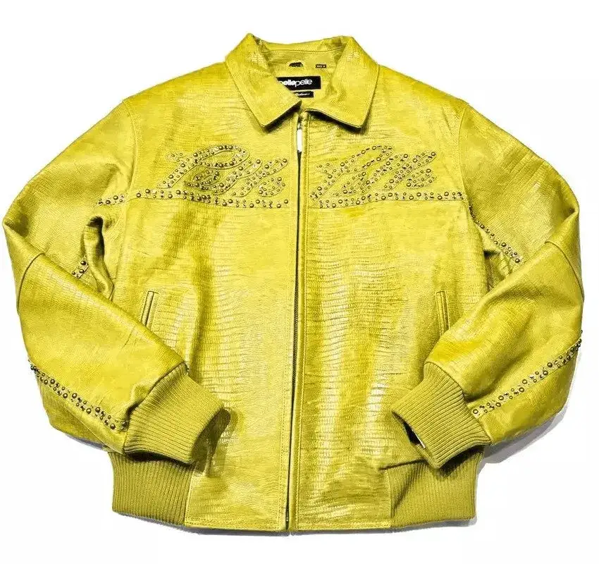 Pelle Pelle Mens Marc Buchanan Yellow Signature Jacket, pellepelle.us