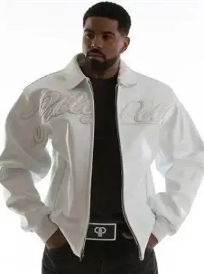 Pelle Pelle Leather Vintage Bomber White Jacket, pellepelle.us