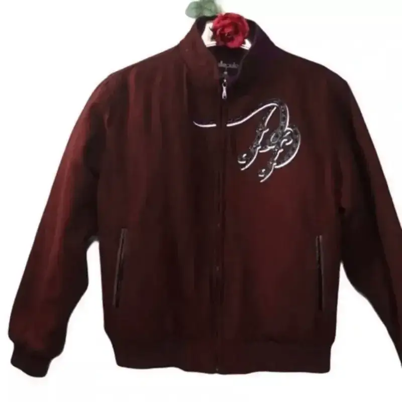 Pelle Pelle Marc Buchanan Maroon Wool Jacket, pellepelle.us