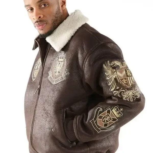 Pelle Pelle Marc Buchanan Mens Bomber Brown Jacket, pellepelle.us