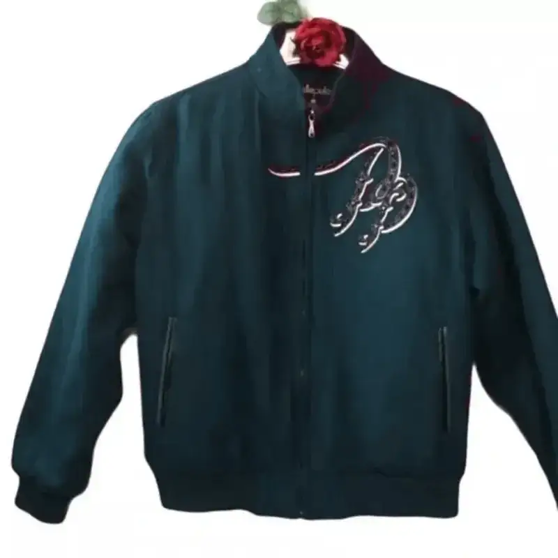 Pelle Pelle Marc Buchanan Teal Wool Jacket, pellpelle.us