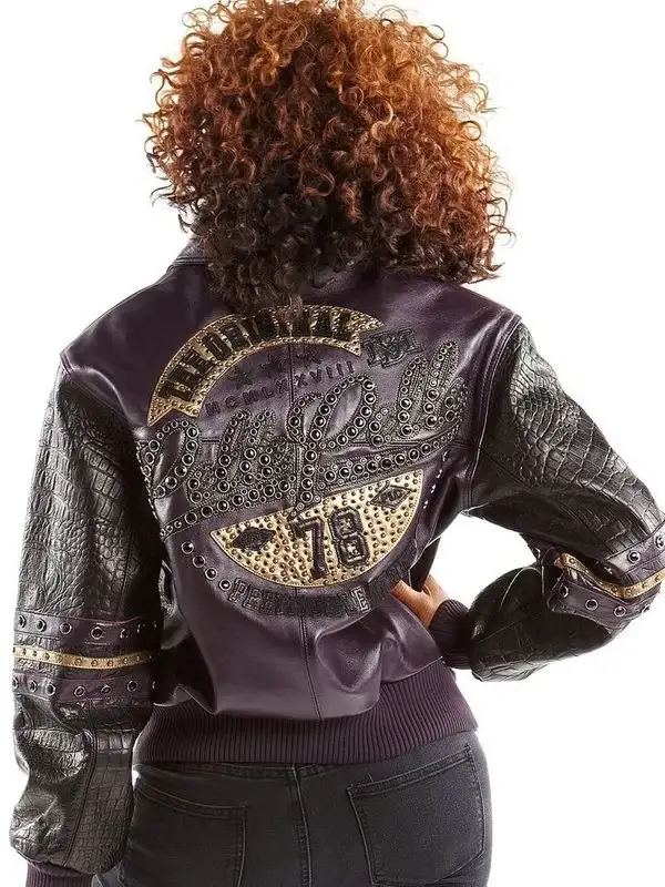 Pelle Pelle Womens The Original 78 Purple Leather Jacket, pellepelle.us