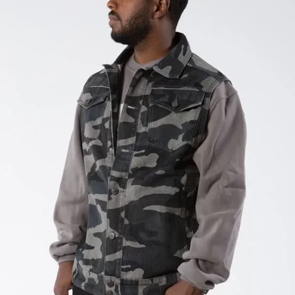 Pelle Pelle Mens Dark Green Camo Vest , pellepelle.us