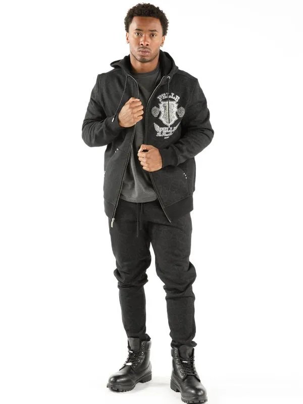 Pelle Pelle Mens Fortune Favors The Bold Black Tracksuit , pellepelle.us