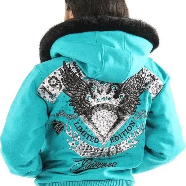 Pelle Pelle Womens Limited Edition Princess 1978 Turquoise Jacket, pellepelle.us