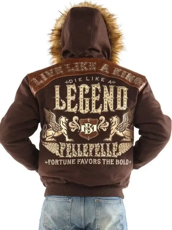 Pelle Pelle Mens Live Like a King Brown Jacket ,pellepelle.us