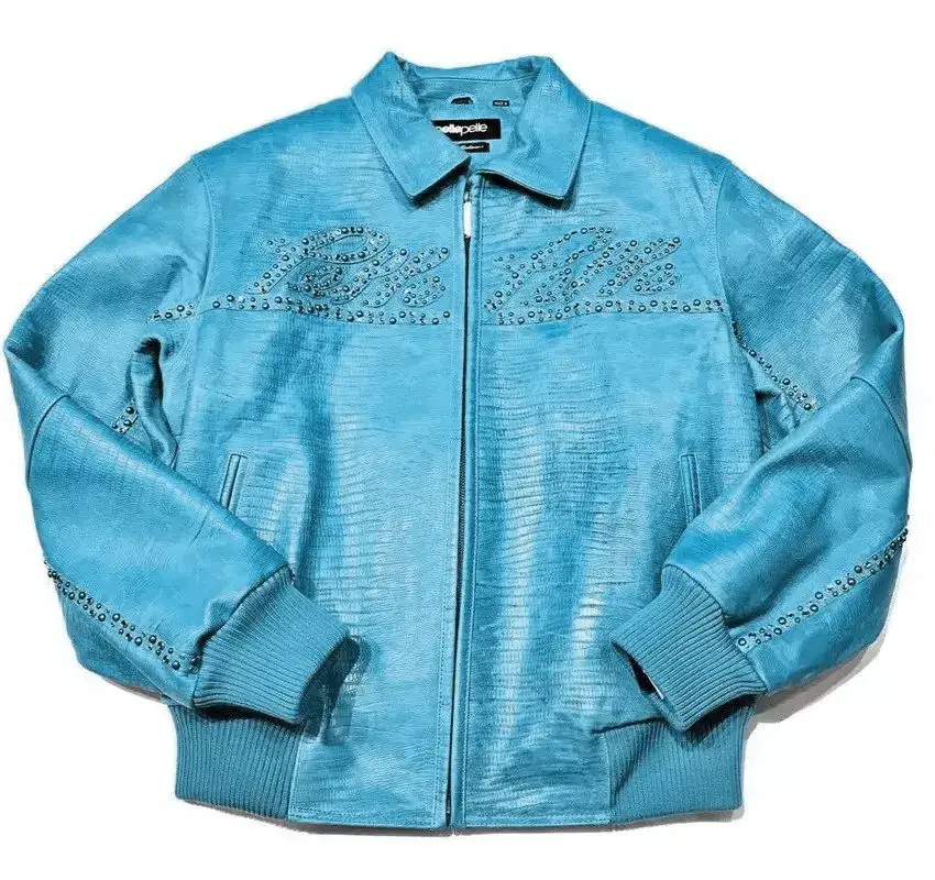 Pelle Pelle Mens Marc Buchanan Turquoise Signature Jacket, pellepelle.us