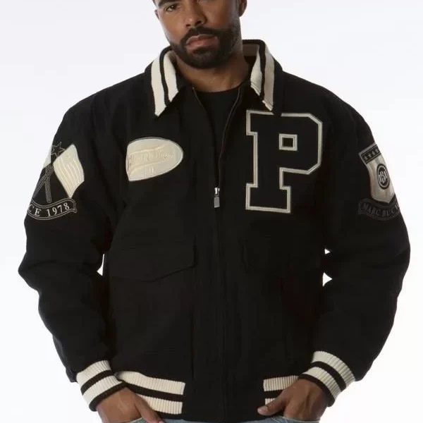 Pelle Pelle Mens Signature Bomber Black Jacket pellepelle.us