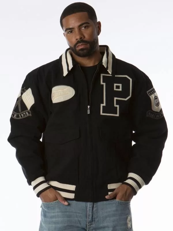 Pelle Pelle Mens Signature Bomber Black Jacket pellepelle.us