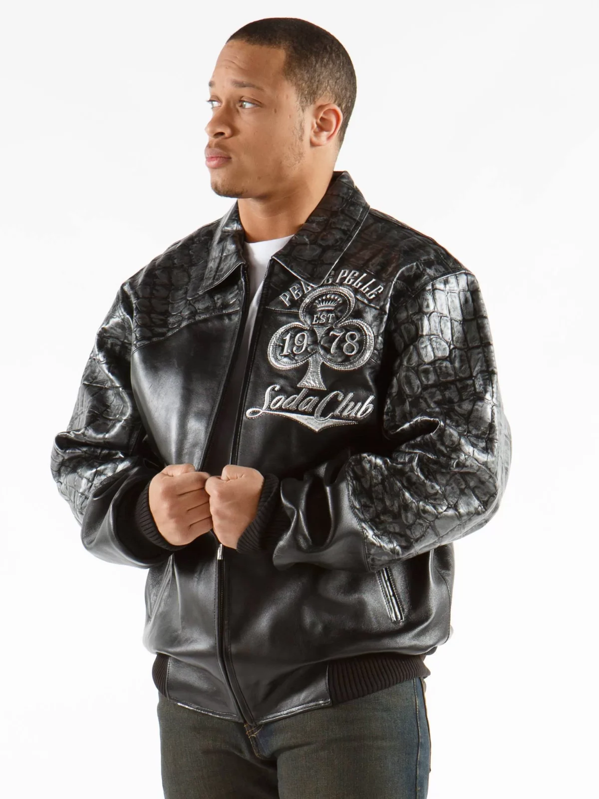 Pelle Pelle New Soda Club Tim Tan Black Leather Jacket, Pelle Pelle, PellePelle.com