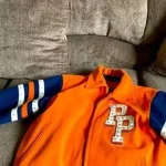 Pelle Pelle Orange Varsity Lettermen Jacket,pelle pelle, pellepelle.com