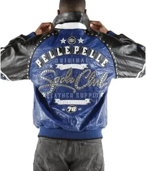 Pelle Pelle P 1978 Blue Leather Jacket , pellepelle.us