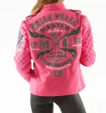 Pelle Pelle Pink MC Studded Varsity Jacket