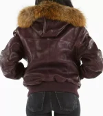 Pelle Pelle Purple Encrusted Studded Fur Hood Jacket , pellepelle.us