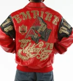 Pelle Pelle Red Empire Victory Comes Leather Jacket , pellepelle.us