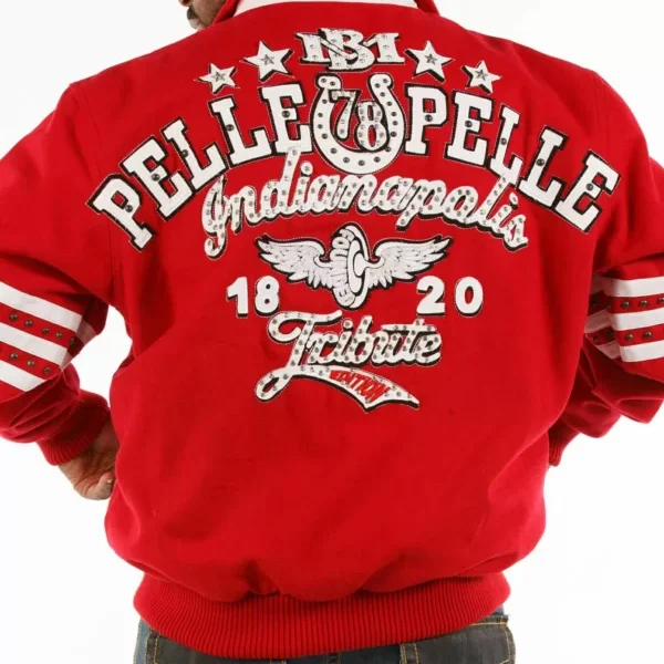 Pelle Pelle Red Indianapolis City Tribute Wool Jacket, pellepelle.us