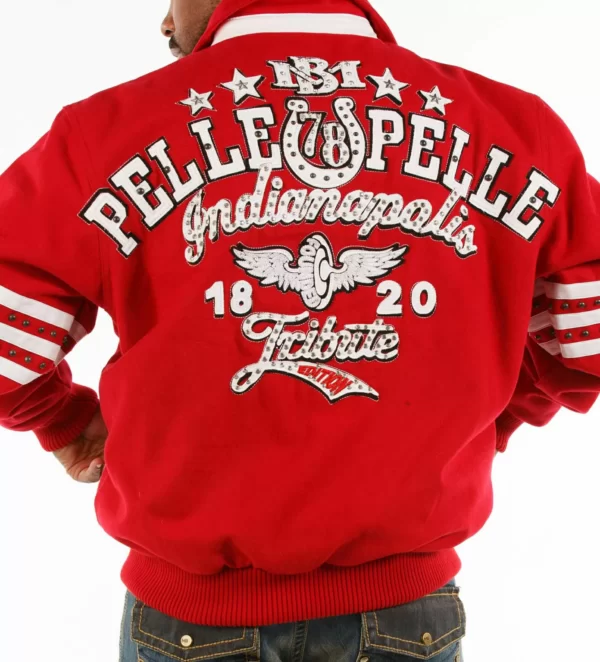 Pelle Pelle Red Indianapolis City Tribute Wool Jacket, pellepelle.us