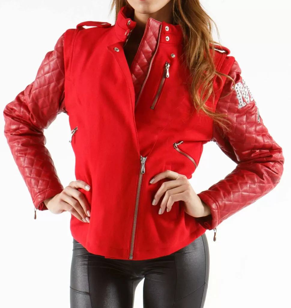 Pelle Pelle Red MC Studded Varsity Jacket