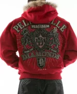 Pelle Pelle Red Platinum Made for King Fur Hood Jacket pellepelle.us