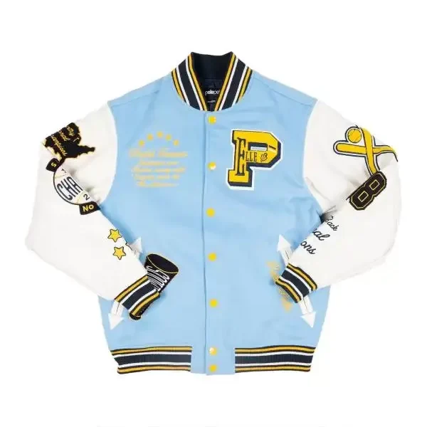 Pelle Pelle World Famous Blue Varsity Jacket , PELLEPELLE.US