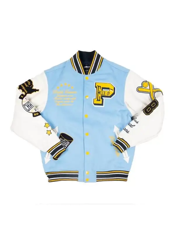 Pelle Pelle World Famous Blue Varsity Jacket , PELLEPELLE.US