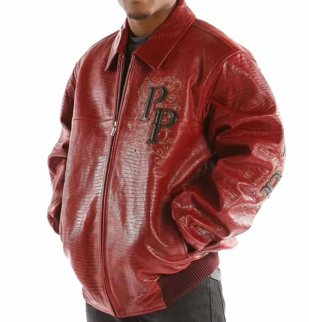 Pelle Pelle Red Shoulder Crest Leather Jacket, pellepelle.us