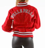 Pelle Pelle Red Studded 1978 Varsity Wool Jacket, pellepelle.us