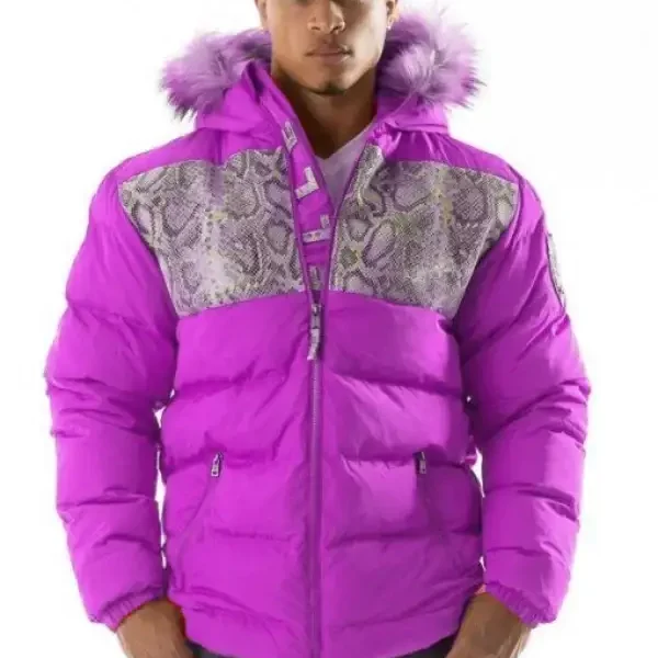 Pelle Pelle Snakeskin Bubble Light Purple Coat, PELLEPELLE.US