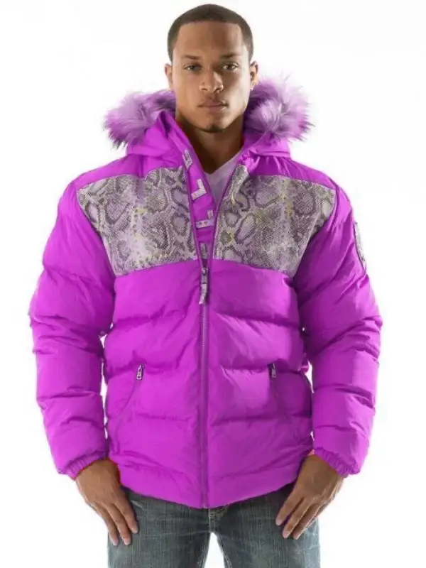 Pelle Pelle Snakeskin Bubble Light Purple Coat, PELLEPELLE.US