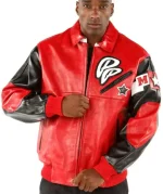 Men Pelle Pelle Red Varsity Jacket