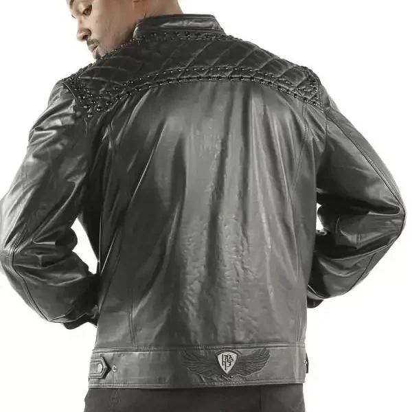 Pelle Pelle Studded Quilt Black Elena Jacket, pellepelle.us