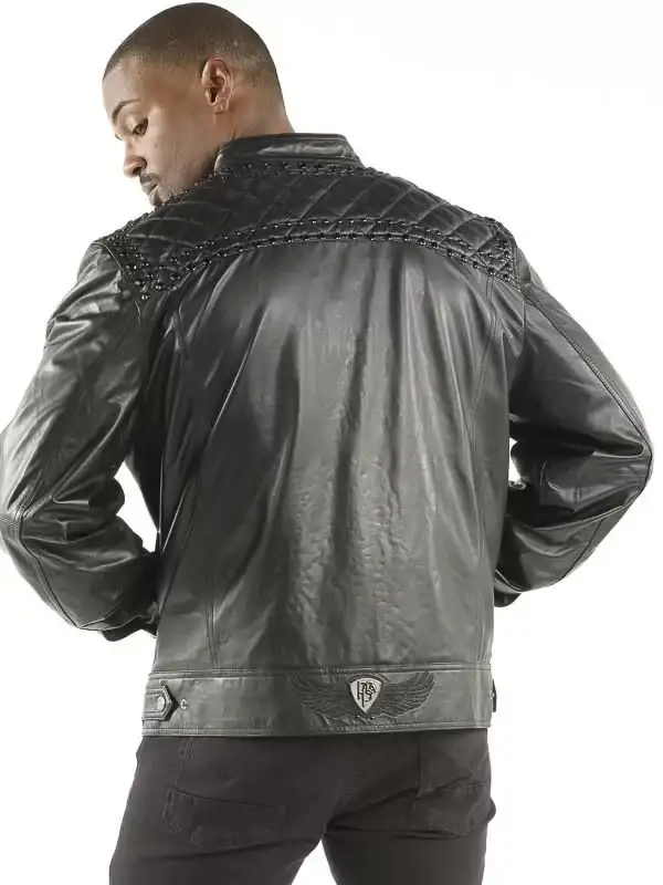 Pelle Pelle Studded Quilt Black Elena Jacket, pellepelle.us