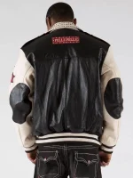 Pelle Pelle Varsity Biker Blackivory Plush Jacket, Pelle Pelle,PellePelle.com