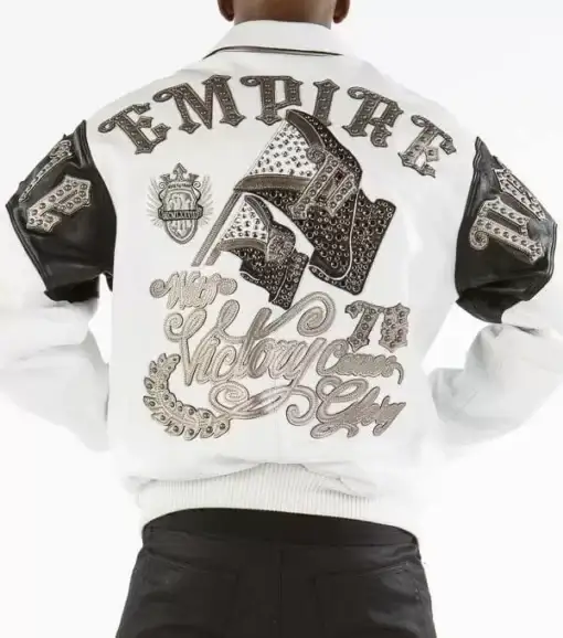 Pelle Pelle White Empire Victory Comes Leather Jacket, pellepelle.us