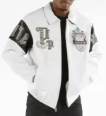 Pelle Pelle White Empire Victory Comes Leather Jacket