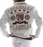 Pelle Pelle White Encrusted Studded Leather Jacket