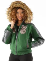 Pelle Pelle Womens Dynasty Green Hooded Jacket