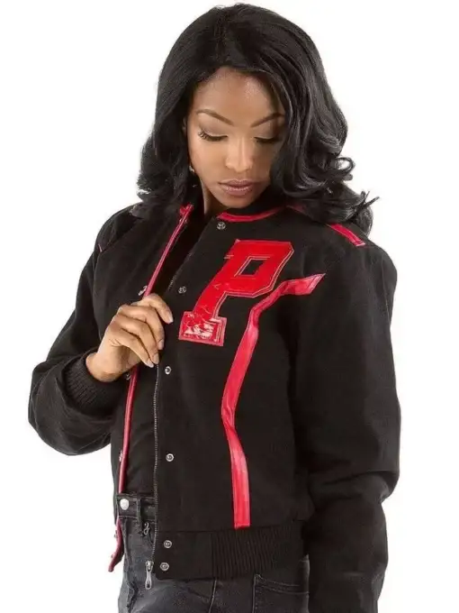 Pelle Pelle Womens Letterman Bomber Black Varsity Jackets, pelle pelle, pellepelle.com