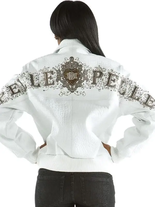 Pelle Pelle Womens MB White Leather Jacket, pellepelle.us