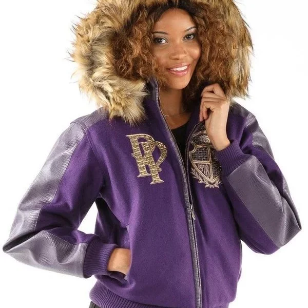 Pelle Pelle Womens Marc Buchanan Purple Jacket, pellepelle.us