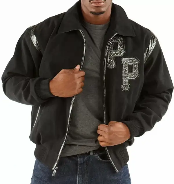 Pelle Pelle Mens Street Kings Black Wool Jacket, pellepelle.us