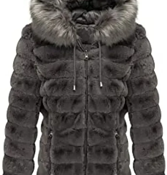 Pelle Pelle Womens Winter Gray Hooded Puffer Jacket, Pelle Pelle, pellepelle.com