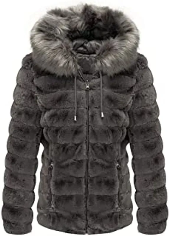 Pelle Pelle Womens Winter Gray Hooded Puffer Jacket, Pelle Pelle, pellepelle.com