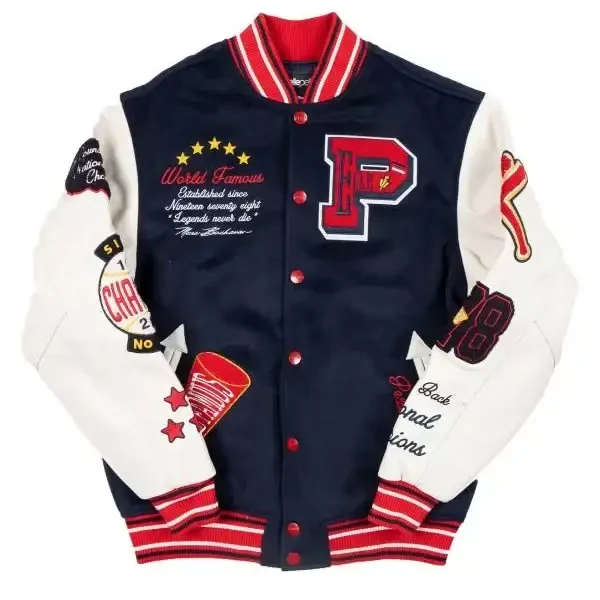 Pelle Pelle World Famous Navy Varsity Jacket, pellepelle.us