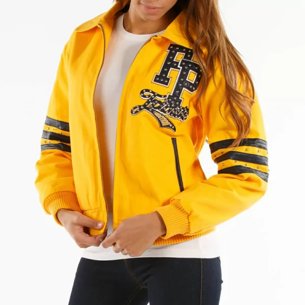 Pelle Pelle Yellow Indianapolis City Tribute Wool Jacket , pellepelle.us