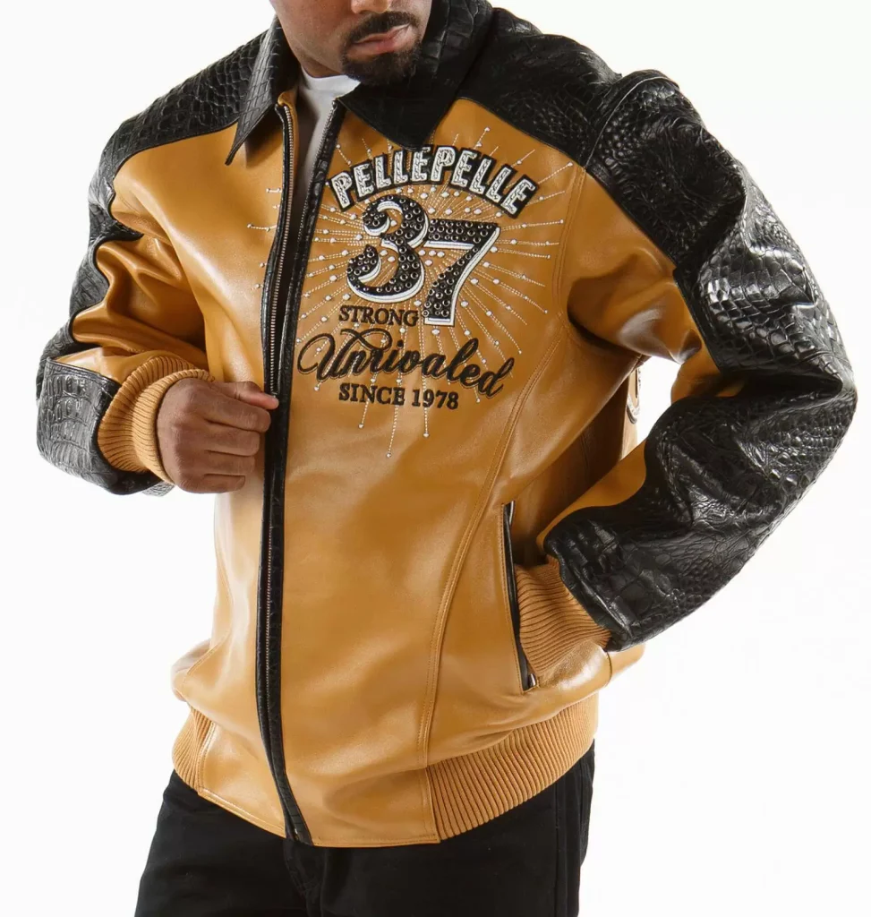 Pelle Pelle Yellow Unrivaled Avant Garde Leather Jacket, pellepelle.us