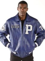 Pelle Pelle Mens 1978 Mb Blue Leather Jacket, pellepelle.us